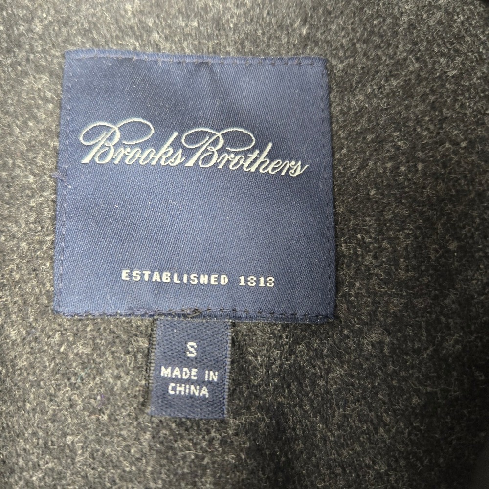 Brooks Brothers Mens Black Pebbled Leather Car Coat Button Front Jacket Small - Picture 3 of 14